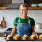 대체 식품으로 만드는 저지방 디저트 - Healthy Baking Delight in a Modern Kitchen**

A cheerful, dynamic image of a woman in her late 30s, ...